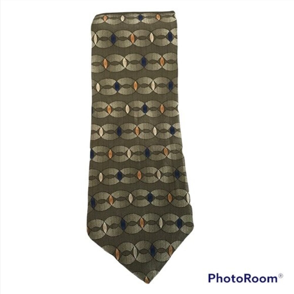 Kenneth Cole Reaction Geometric 100% Silk Classic Neck Tie Mens Office Career